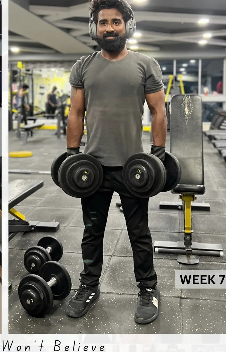 The same client after coaching, Week 7