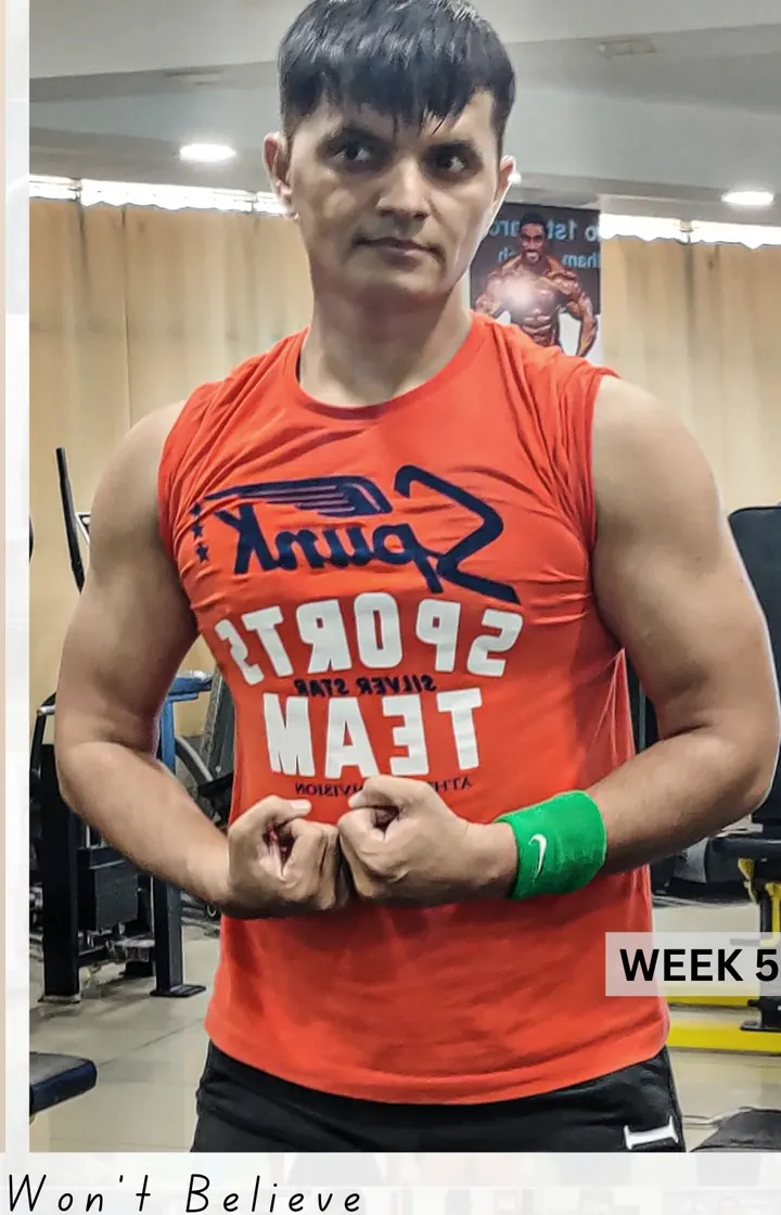 The same client after coaching, Week 5