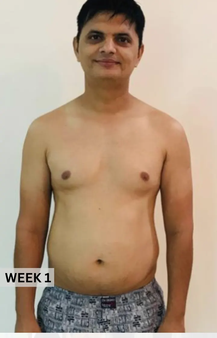MuscleMind Training client before coaching, Week 1