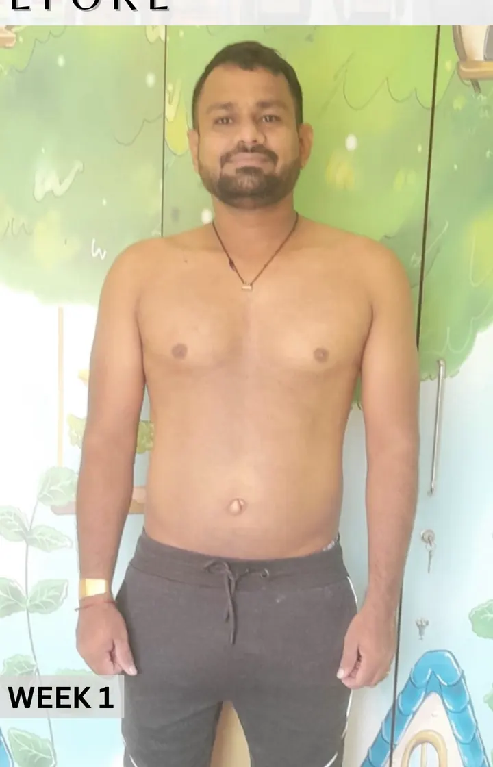 MuscleMind Training client before coaching, Week 1