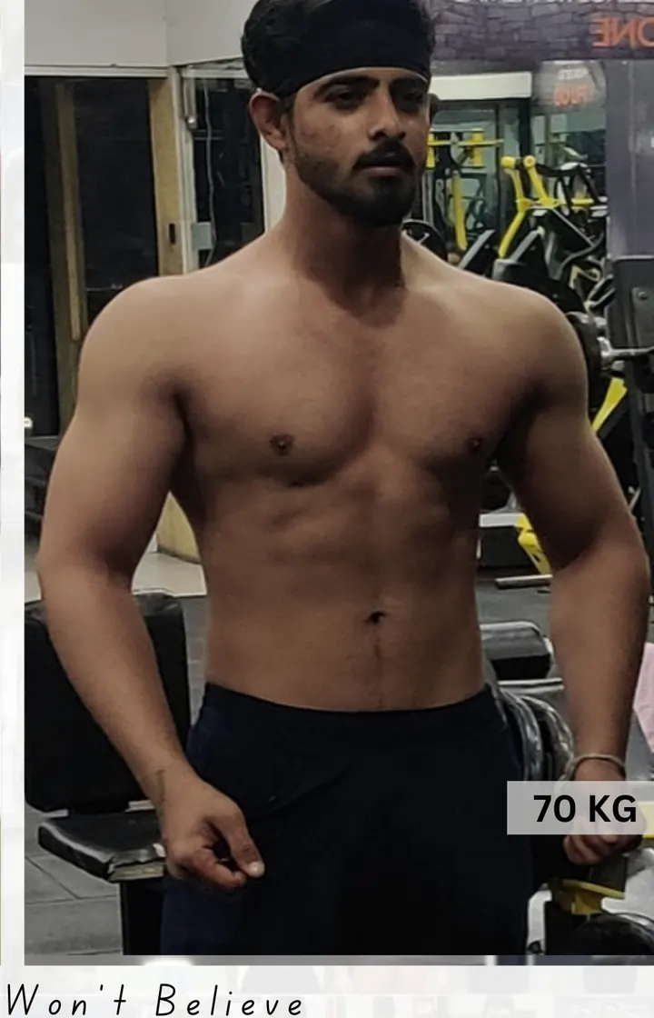 Same client after coaching at 70 kg