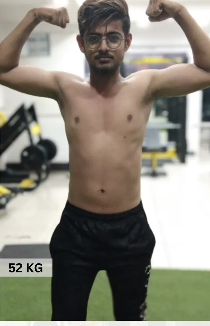 Lean client before coaching at 52 kg