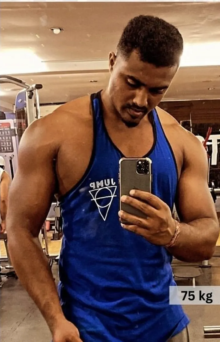 Same client after coaching at 75 kg