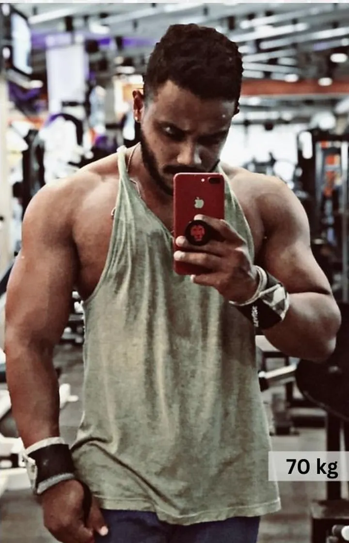 The same client after coaching, 70 kg