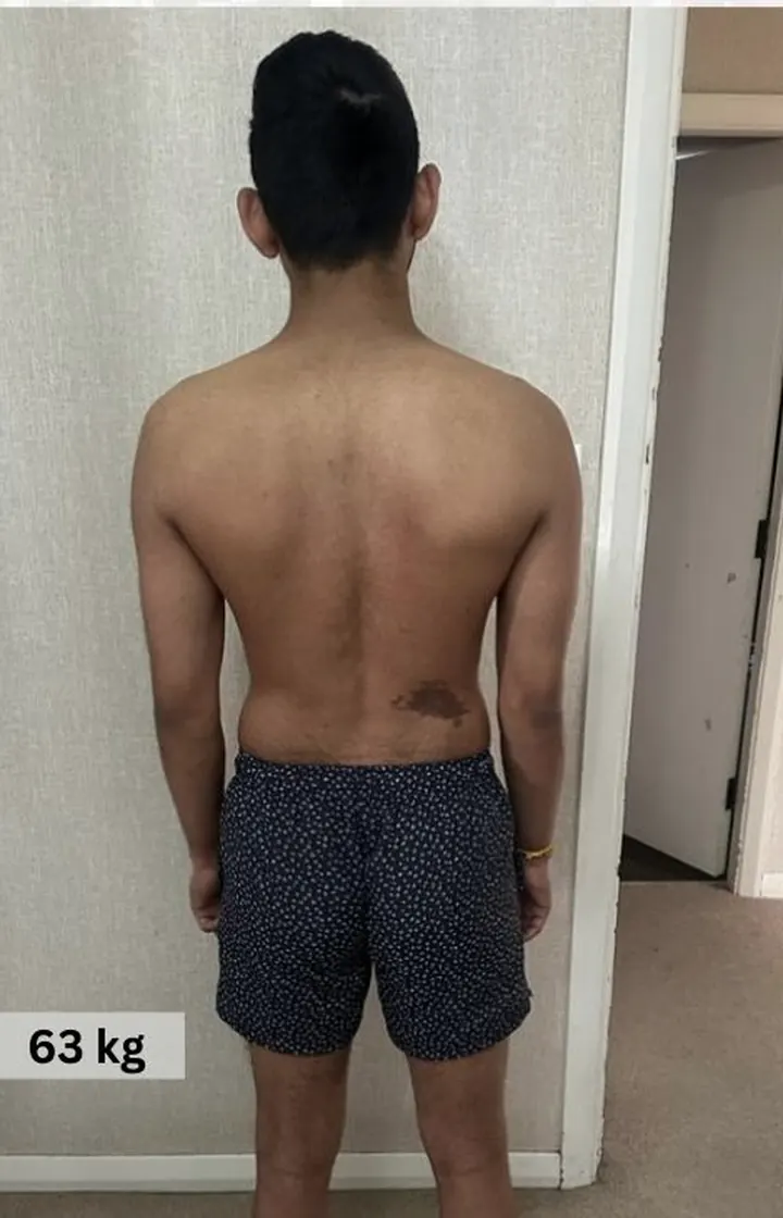 MuscleMind Training client before coaching, 63 kg